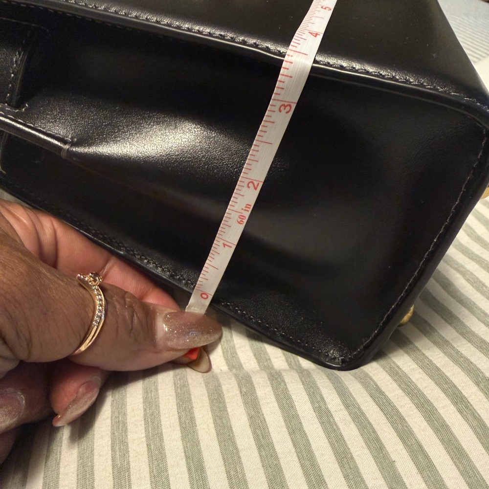 Coach Black Leather Handbag with Gold Accents - Picture 10 of 10